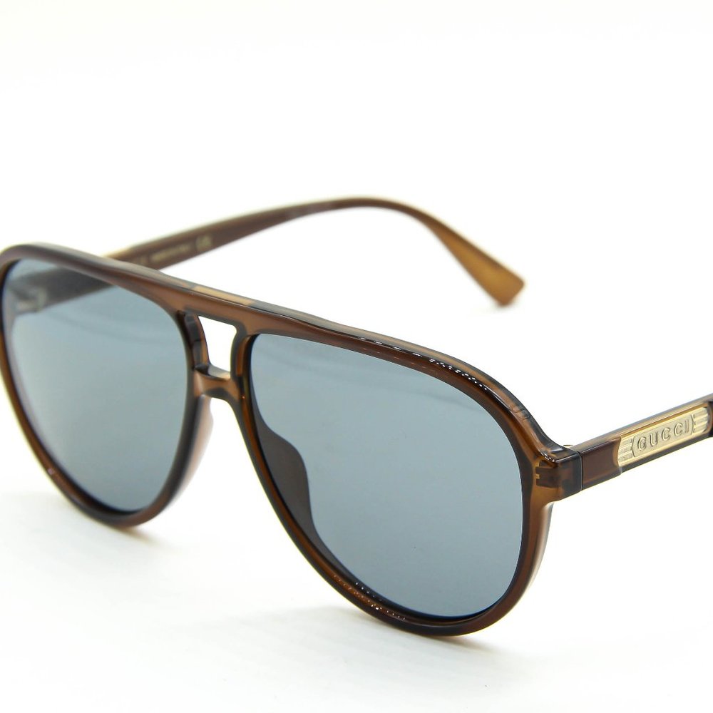 NEW GUCCI GG0935S 007 BROWN BLUE PILOT AUTHENTIC MEN SUNGLASSES 60-12-145